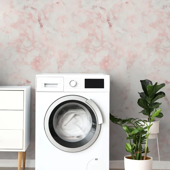 Papel De Parede Mármore Rosa Raro