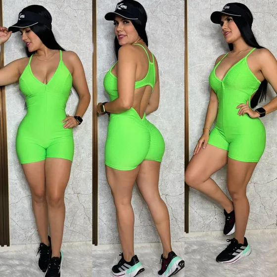 Enterizo Corto Texturizado Con Efecto Push-up