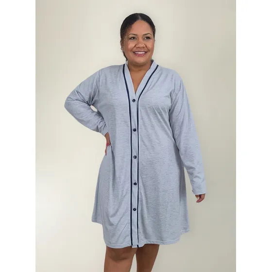 Camisola Aberta Na Frente Frio Pos Parto Cirurgia Plus Size 