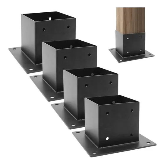 4 Base Soporte Para Barrote Poste De Madera Pergola Ext 4x4