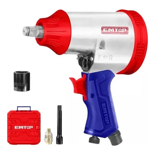 Llave Pistola Impacto Neumatica 1/2 PuLG 10 Dados Emtop