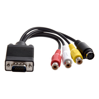 Adaptador Vga Para Cabo De Saída S-video Rca Para Pc Video-f Adaptador Vga Para Cabo De Saída S-video Rca Para Pc Video-f