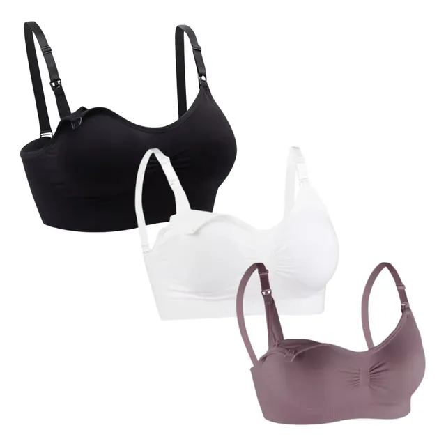 Conjunto X3 Brasier Para Lactancia Maternidad Bebé Embarazo