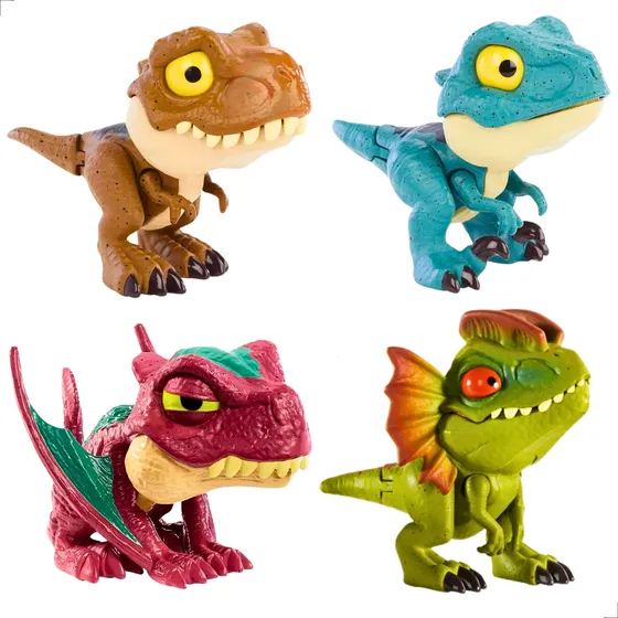 Kit 04 Dinossauro Mordidinos Dino Miniatura Surpresa