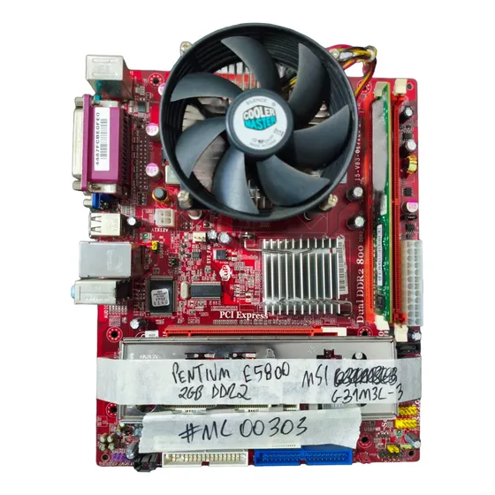 Placa Mãe Msi G31m3l-3 Intel Pentium E5800 2gb Memória