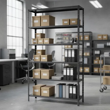 Estante Armário De Aço 6 Bandejas 60cm Na Cor Preta Preto