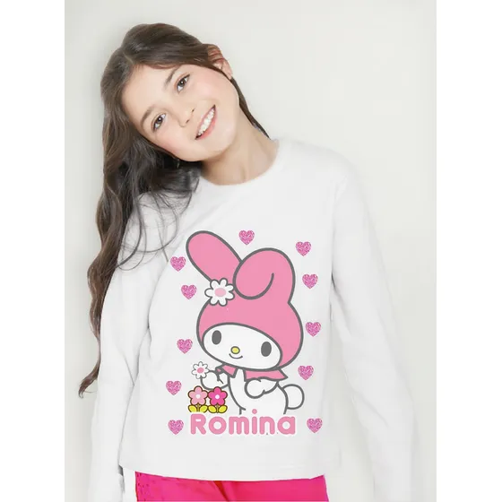 Pijama Largo My Melody Niñas Personalizado Algodon