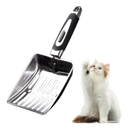 Pá De Areia Inox Coletora Pazinha Higiênica Caixa Areia Gato Preto