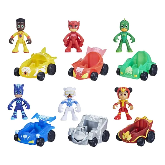 Toy Pj Masks Power Heroes Racer Con 6 Figuras De Acción De M