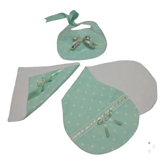 Set De Babero, Saca Gases Y Buchero Para Niños Y Niñas