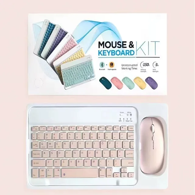 Combo De Teclado Y Mouse Inalambrico Bt + Obsequio Pad Mouse