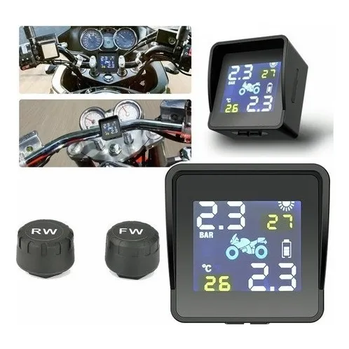* Sensor Monitor Medidor Pressão Pneu Solar Tpms Moto
