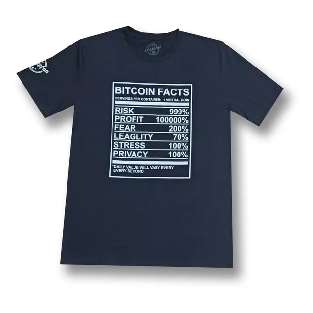 Remera Algodon Chomba Manga Corta Bitcoin Estampada Cripto