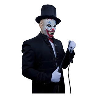 Máscara Payaso Psycho Clown Realista Halloween Disfraz Color Blanco Máscara Payaso Psycho Clown Realista Halloween Disfraz Color Blanco