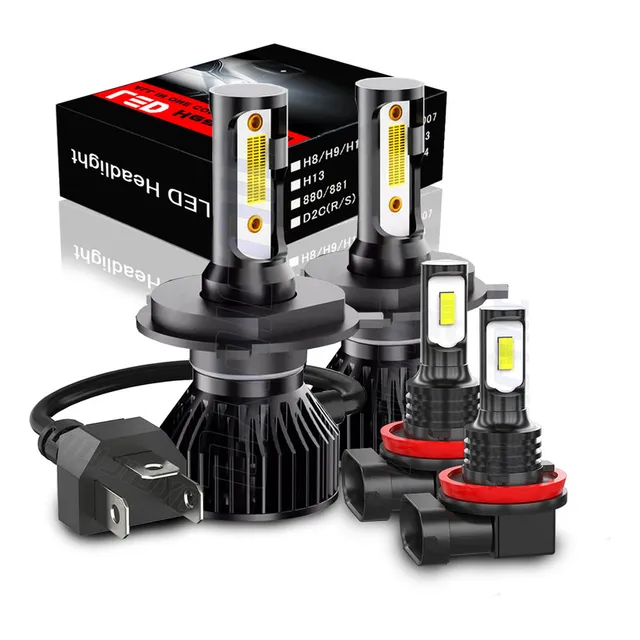 Qw1 Kit Faros Led H8 H4 16000lm Para Nissan Haz Alta/baja