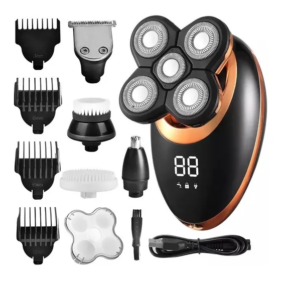 Maquina Rapar Cabeza Corta Pelo Afeita Barba 5en1 Recargable