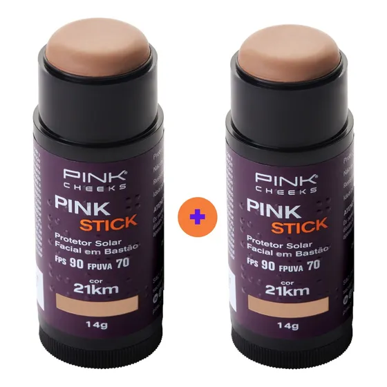 Protetor Solar Facial Pink Stick 21km 2 Unidades Pink Cheeks