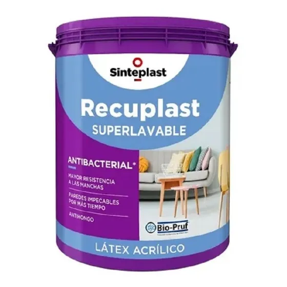 Recuplast Interior Pintura Latex Blanco 4lts Antibacterial