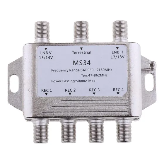 Switch De Satélite 4 Saídas Ms34 Silver Para