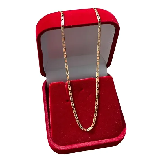 Corrente Colar Cordão Piastrine Em Ouro 18k 60cm 2mm Cor Amarelo — foto 2