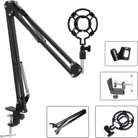 Braço Articulado + Suporte Aranha P/ Microfone Condensador