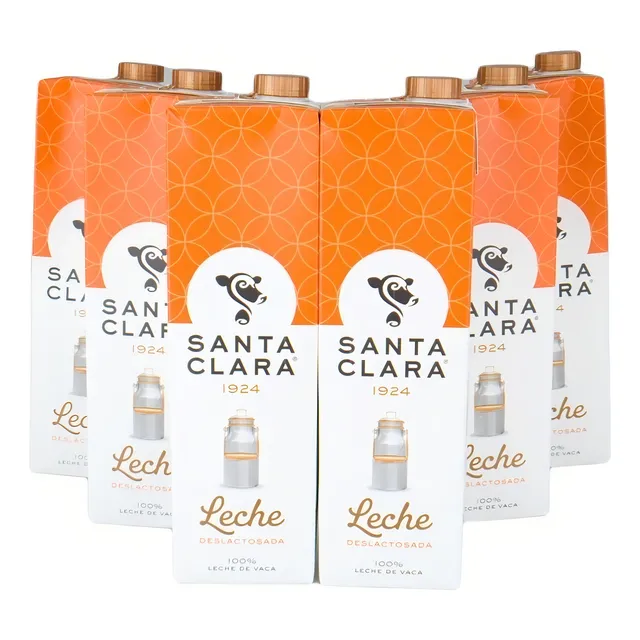 6pz Leche Santa Clara Deslactosada 1lt Sabor Natural - Sm