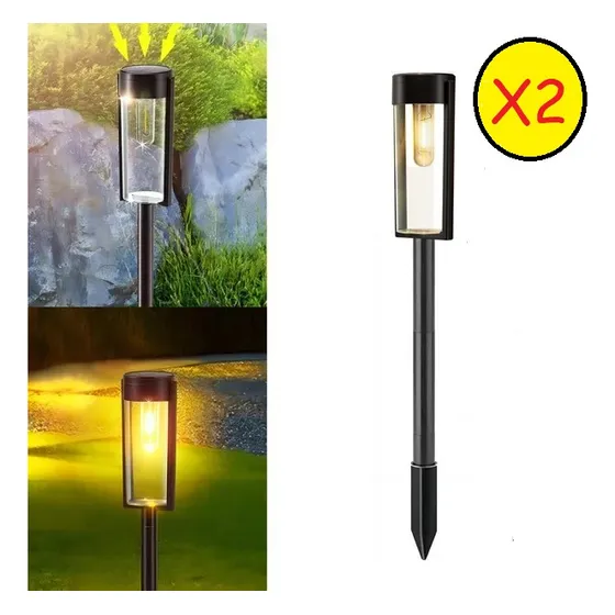 Lampara Solar Filamento Tipo Estaca Pack 2 Unidades