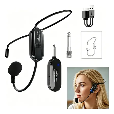 Microfone Sem Fio Headset Aula Conferencia Professor Show