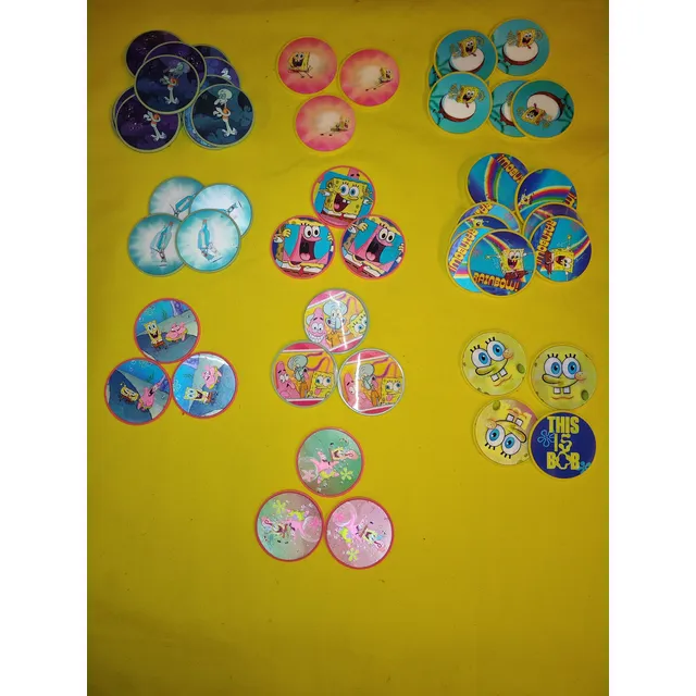 5 Tazos Lenticulares Bob Esponja Vuala Sorpresa A Escoger