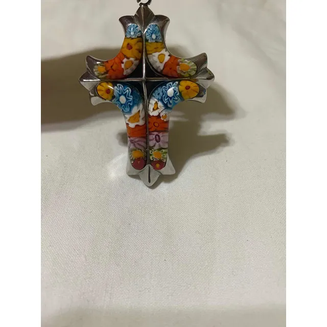 Dije De Crucifijo De Metal Pesado. Usado!