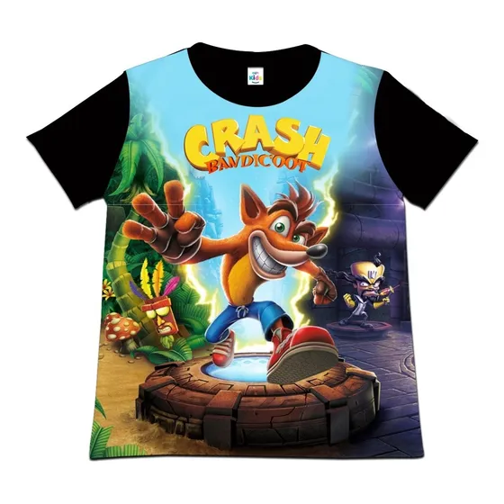 Franela Camisa Niño Crash Bandicoot En Algodon
