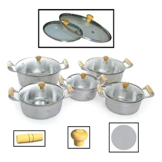 Jogo De Panela Tampa De Vidro AlumĂnio Fundido Batido Grosso Jogo De Panela Tampa De Vidro AlumĂnio Fundido Batido Grosso