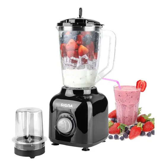 Licuadora Profesional Moledor 2 En 1 2 Velocidades Vaso 1.5l Color Negro
