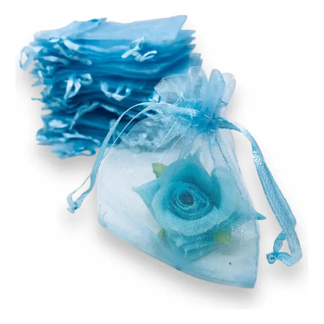 Bolsita Para Empacar Bisutería Recordatorio 7x9cm Azul 50un