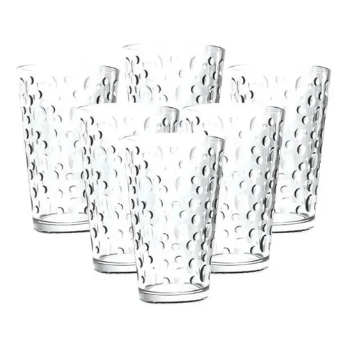 Rigolleau 6 Vasos De Vidrio Noa Burbuja Grande 400mL Color Blanco