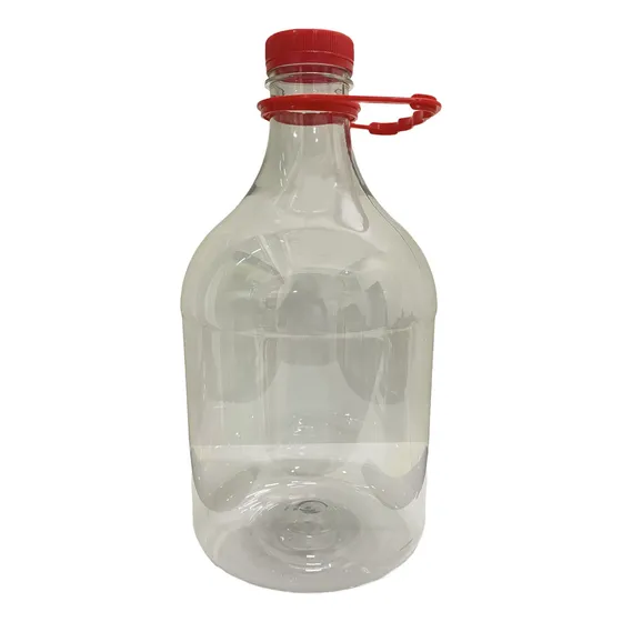 Botella Garrafa De 1l Natur C/ Tapa Y Agarradera Roja 36pzas