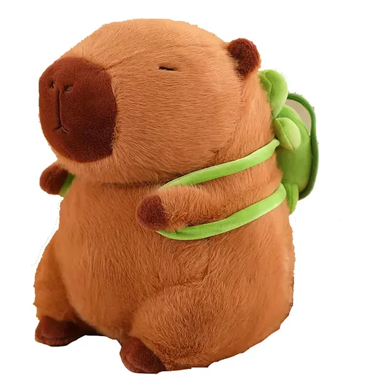Peluche De Capibara/chiguire/carpincho Con Tortuga De 18 Cm