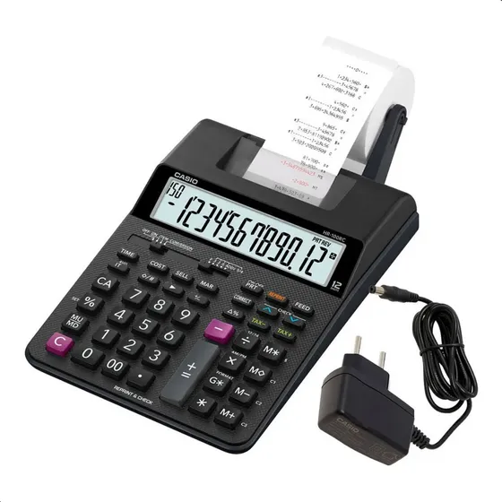 Calculadora Casio Hr-100rc Bobina 12 Dígitos Preto