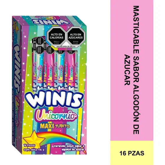 Winis Unicornio Maxi Tubitos 16 Pzas