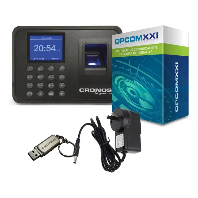 Combo Reloj Control Horario Biométrico Huella + Soft + Pendr