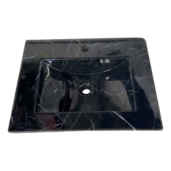 Ovalin Cabinet Carrara Negro Marmol - Banova