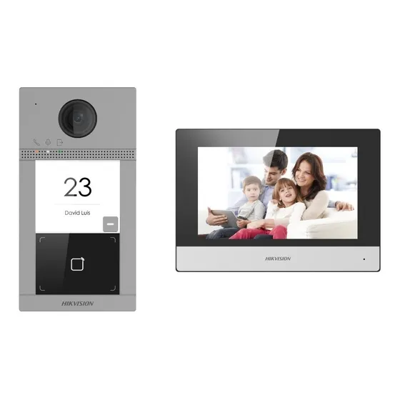 Kit Vídeo Portero Ip 2mp Wi-fi Ds-kis604-p Poe Ip65 Alarma