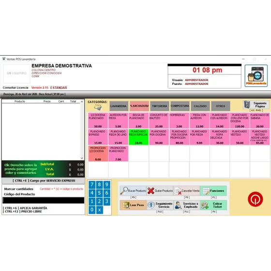 Programa Para Lavandería, Tintorería, Planchaduría Vitalicio