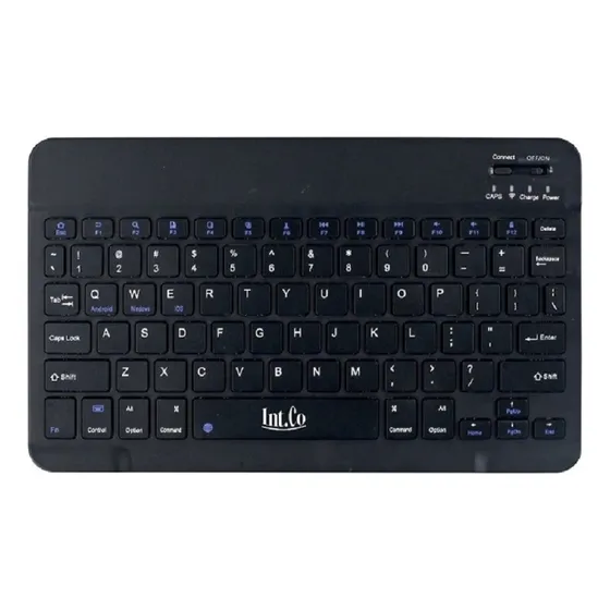 Teclado Int.co Rdk-904 Bluetooth Color Negro - Notebook Tablet Celular Batería Recargable