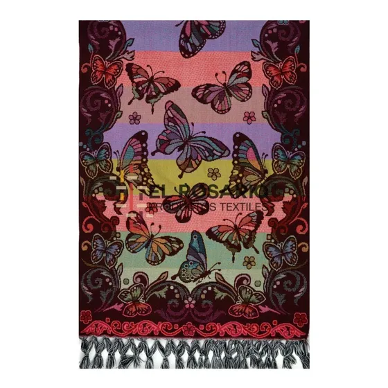 Rebozo Artesanal Mexicano - Mariposas (2 Pack) Color Colorín Guinda