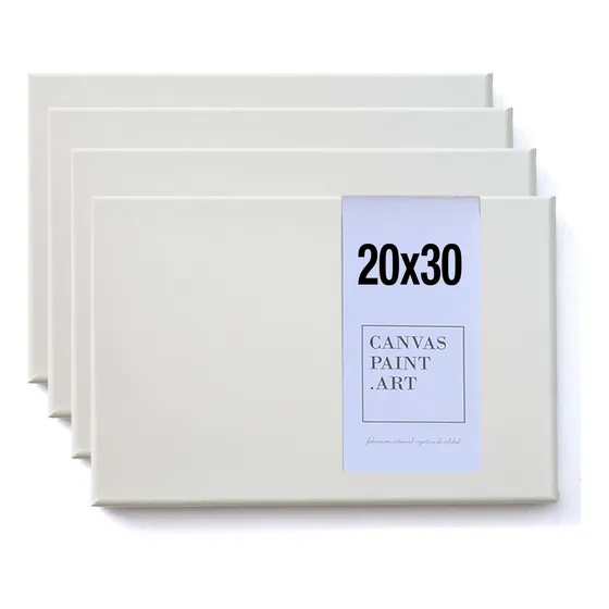 Pack 4 Bastidores 20x30 Cm Lienzo Algodón Canvas Para Pintar