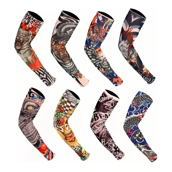 Manga Protectoras Sol Tatuaje Licra Unitalla Unisex 8 Piezas