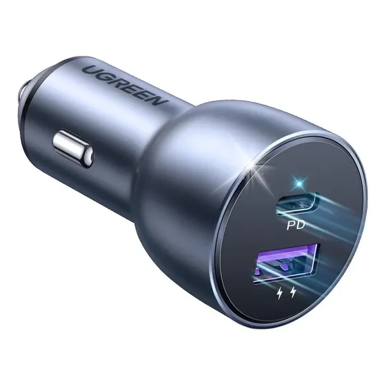 Cargador De Coche Ugreen 52.5w Max, 2 Puertos 30w \u002F 22.5w Color Plateado | Cuotas sin interés