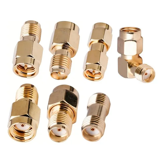 Conector Rf Adaptador Sma Macho A Sma Hembra 7 Uds.