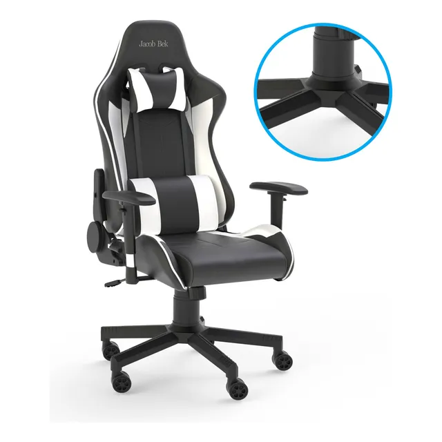 FOH GH091 Silla Gamer Reclinable Altura Regulable Silla Soporte Lumbar y Respaldo Ergonómica Gaming Capacidad Máxima 125kg Gris y Negro